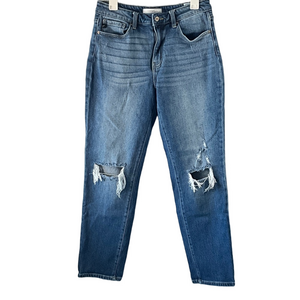 KanCan Blue Distressed Straight Leg Jeans